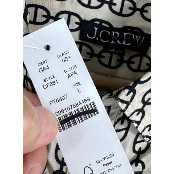 J.Crew Amelia popover shirtdress in vintage links prints peplum preppy‎ sz l - Picture 4 of 9